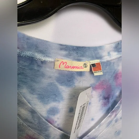 Anthropologie MaronieTie Dye Knit T-Shirt Blue Sm NEW - Picture 3 of 4